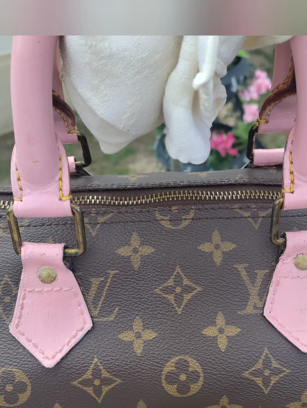 Louis Vuitton Speedy 35 Converted To Bandolier -Pink &Black - Picture 15 of 16